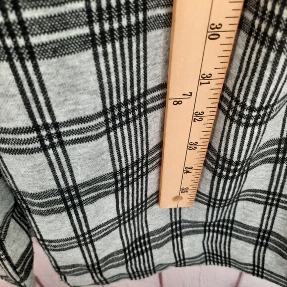 Mustard Seed Black Gray Checkered Jacket Trench Coat - Picture 8 of 10